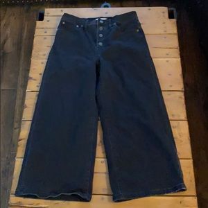 Madewell Women’s Black Wide-Leg-Crop Jeans- 29 (8)